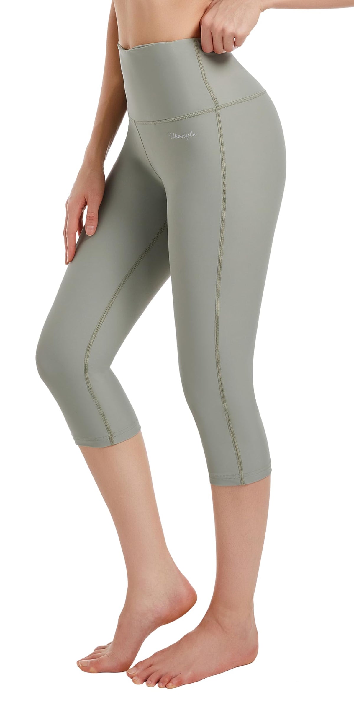 Ubestyle Women's Swim Capris UPF 50+ High-Waist Quick - Light Green