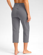 Santiny Capri Pants For Women With Pockets Yoga Capris Leggings - Grey