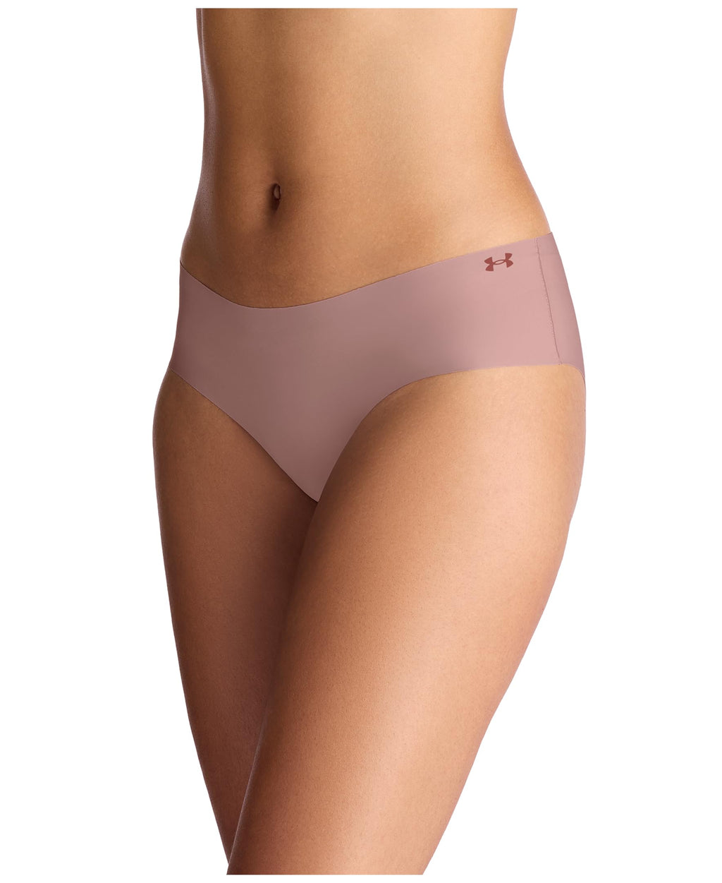 Under Armour Women's 3-pack Pure Stretch No Show Hipster Underwear, All-day Comfort Fit & Ultra-soft, Tourmaline Pink, Large