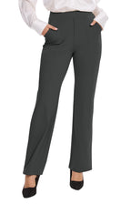 Vimpep Straight-Leg Yoga Dress Pants For Women Pull On - Dark Grey