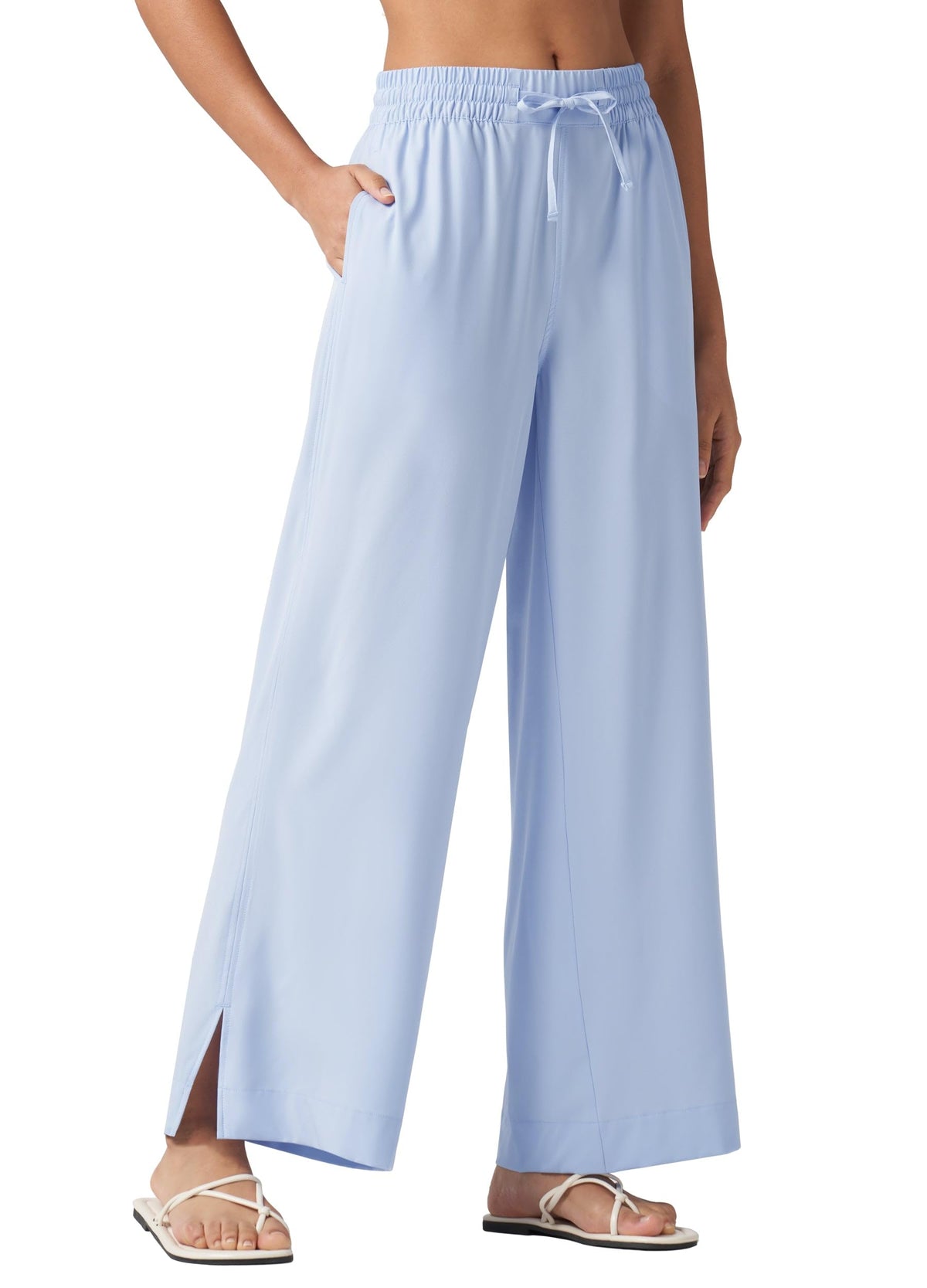 Willit Women's Wide Leg Pants Swim Beach UPF 50+ - Light Blue