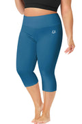 Rash Guard Swim Tights Shorts for Women Plus Size Leggings Vacation Beach Water Sports Capris Capris Peacock Blue 2X