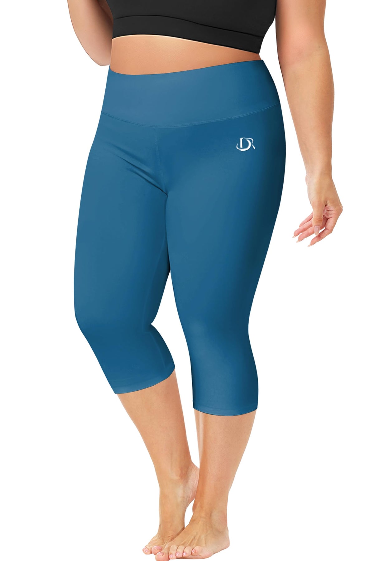 Rash Guard Swim Tights Shorts for Women Plus Size Leggings Vacation Beach Water Sports Capris Capris Peacock Blue 2X