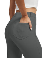Vimpep Yoga Pants Women Straight-Leg With Pockets High-Waist Stretchy