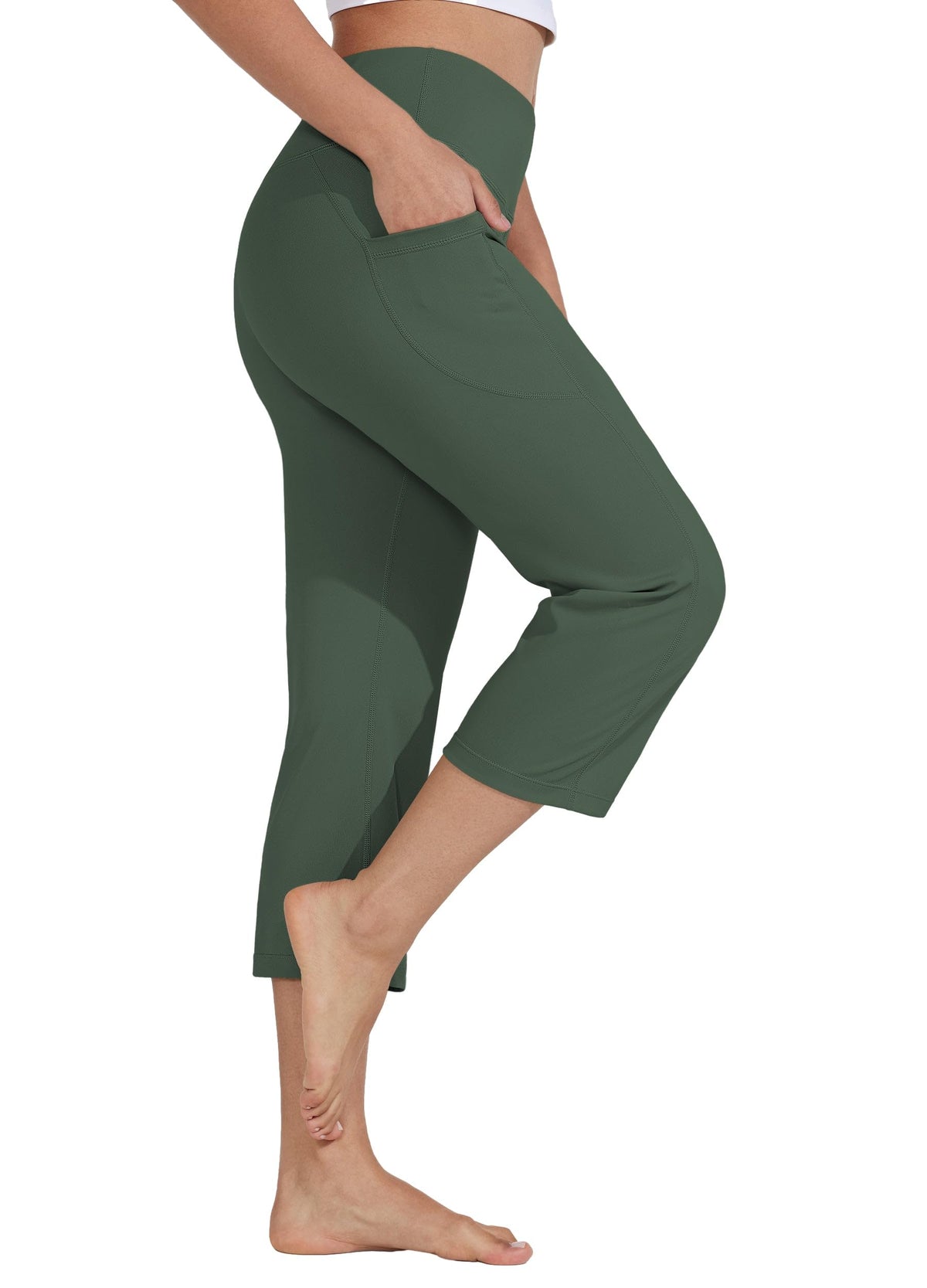 Willit Women's Yoga Capris Pants High-Waist Leggings Crop - Style 40
