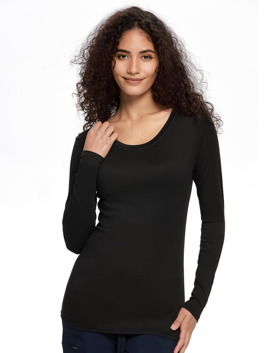 3 Pack Underscrub Long Sleeve Women, Scrubs Undershirts, Black, 3XL