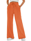 Automet Women's Wide-Leg Sweatpants Baggy Lounge Sweat Pants Orange
