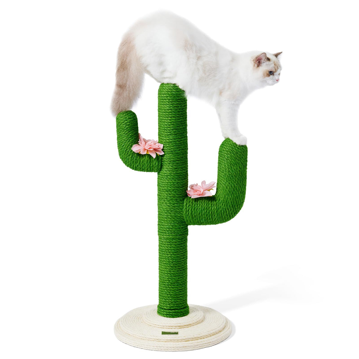 VETRESKA Cat Scratchers for Indoor Cats Cactus Cat Scratch Post Jute Rope, 31.5'' Tall Green Vertical Cactus Cat Tree Scratching Posts Protect Furniture