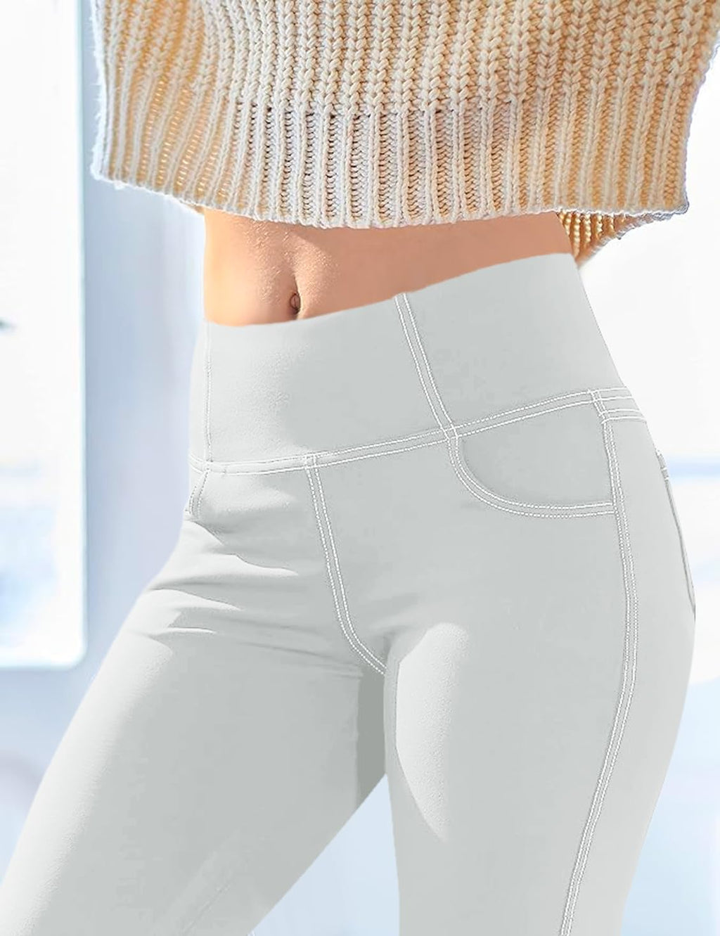 Vooveeya Women's Bootcut Leggings Bootleg Yoga Pants - Sliver Grey