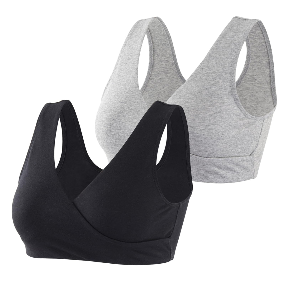 Topwhere Women's's Tank Sleep Lace for Nursing and Maternity (black+grey, M) Bra