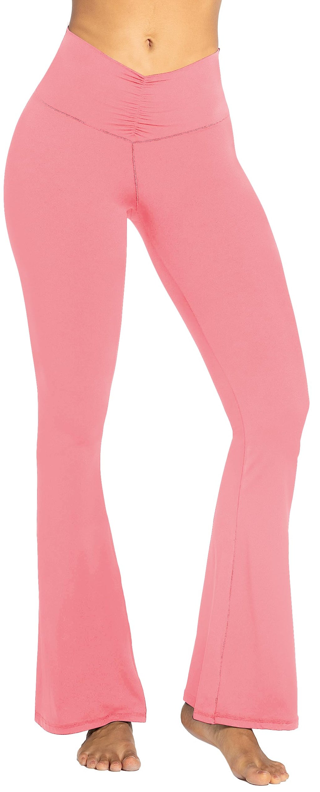 Sunzel Flare Leggings For Women Ruched V High-Waisted Yoga Pants With