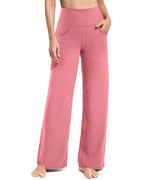 Promover Wide-Leg Pants For Women With Pockets High-Waist Pink S Tall