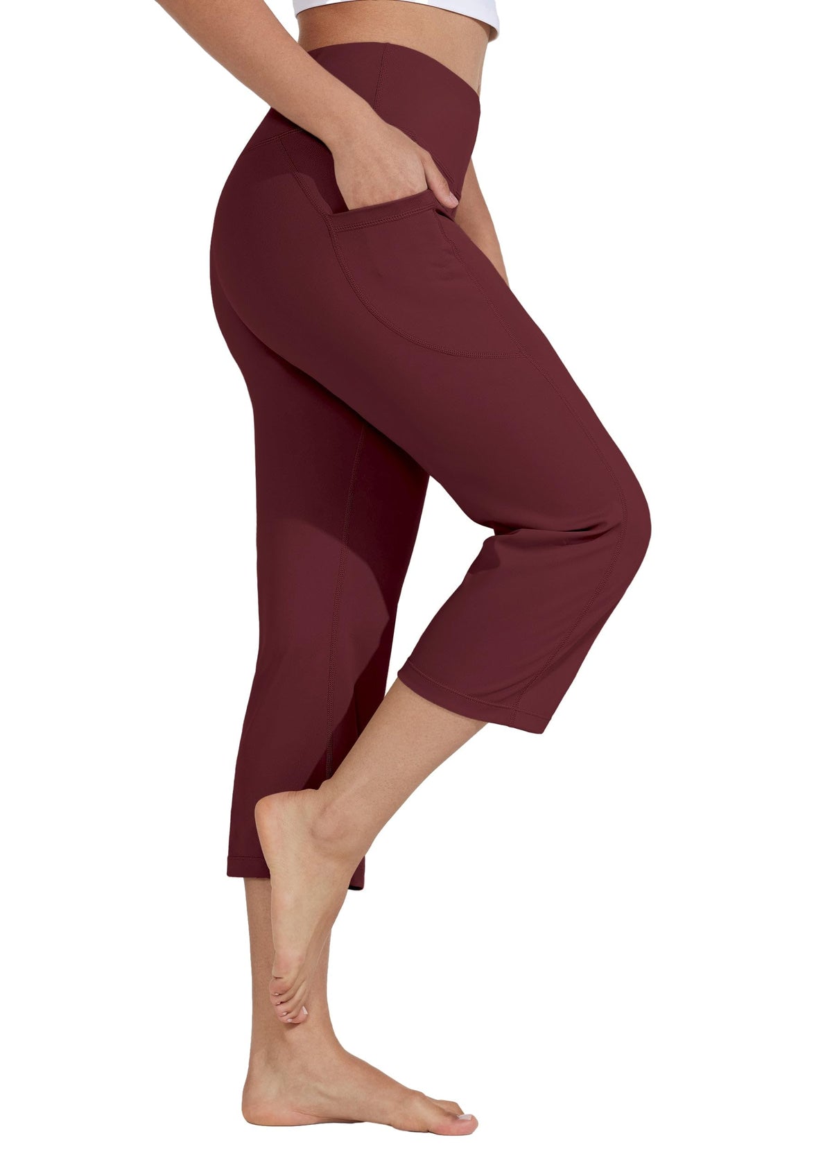 Willit Women's Yoga Capris Pants High-Waist Leggings Crop - Style 5