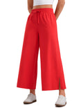 Women's Crz Yoga Lightweight Wide-Leg Crop Pants 25" Deep Red Medium