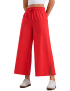 Women's Crz Yoga Lightweight Wide-Leg Crop Pants 25" Deep Red Small