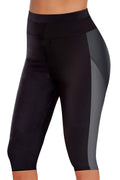 Urchics Women's Plus-Size Rash Guard Capris Long Swim - Style 12