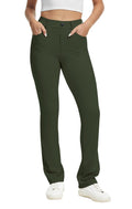 Vimpep Yoga Pants Women Straight-Leg With Pockets High-Waist - Size Small