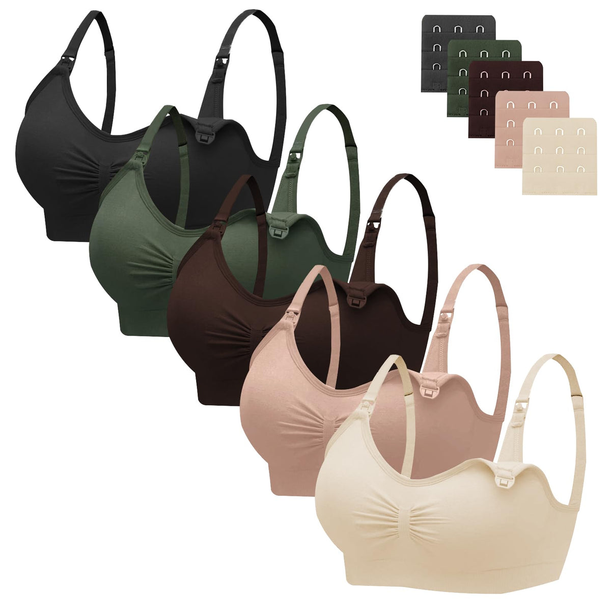 Angelhood Women's for Breastfeeding 5 Pack, Sleep Nursing Bra