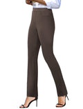 Keriffe Women's Stretchy Yoga Dress Pants Straight-Leg Work - Style 4