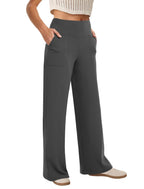 Women's Copyleaf Wide-Leg Pants Woman High-Waist Yoga With - Size X-Large