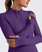 Women's Rash Guard Swimsuit G4free Maternity Tops Long-Sleeve Ruched