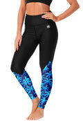 Sun Protection Rash Guard Pants Tummy Control UV Leggings Tropical Hawaiian Print Swim Pants 2XL