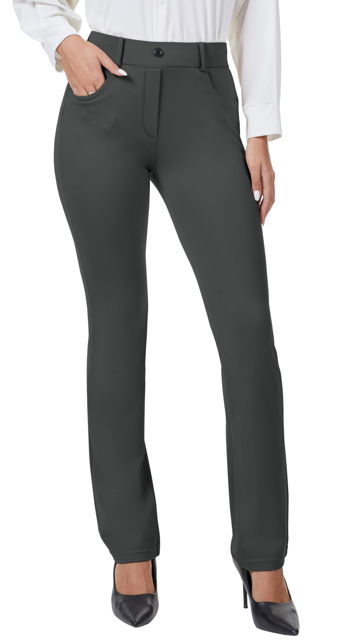 Vimpep Straight-Leg Yoga Dress Work Pants Women Pull On - Style 44