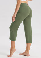 Baleaf Capri Pants For Women With Pockets Capris Wide-Leg Army Green