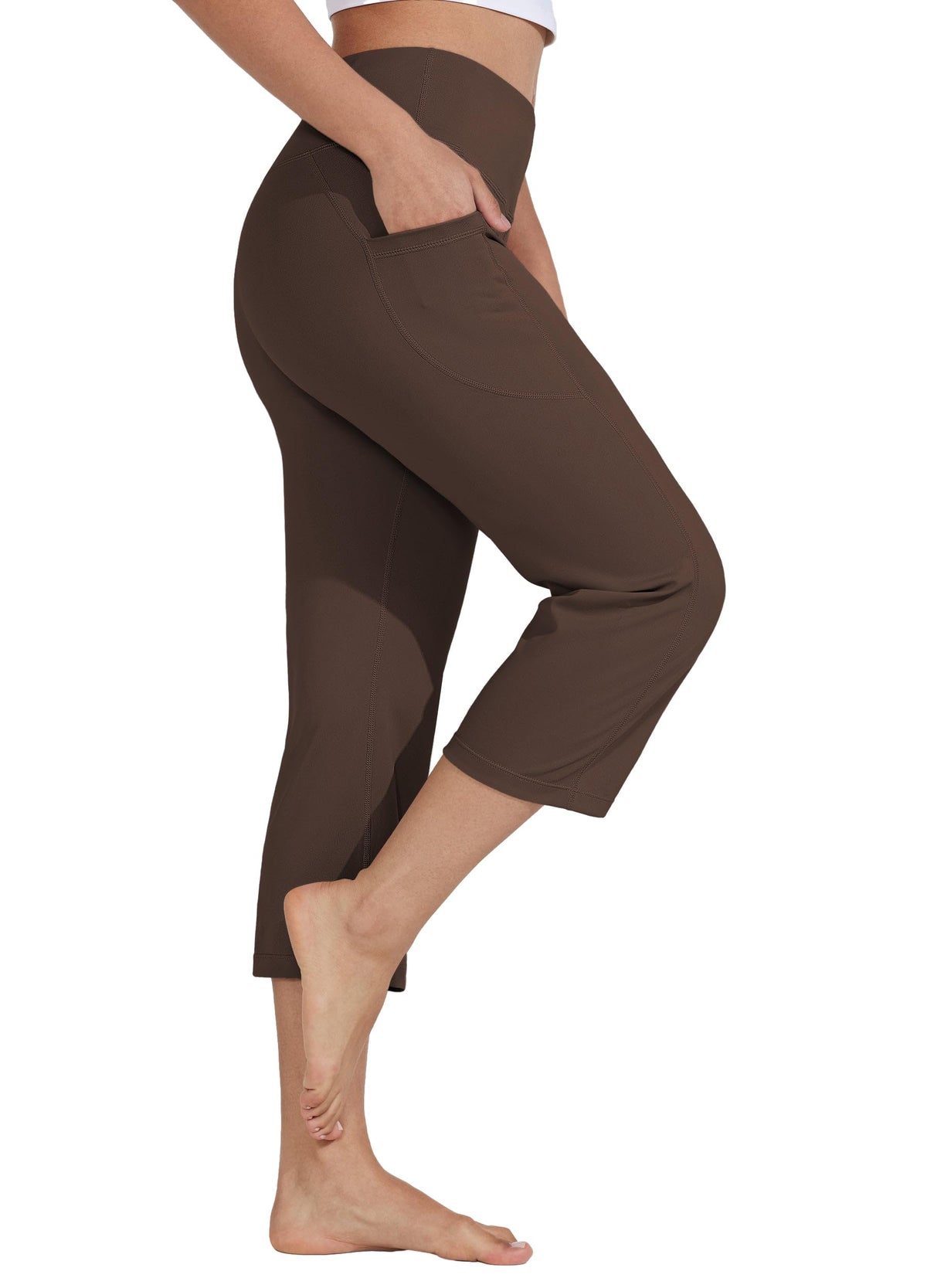 Willit Women's Yoga Capris Pants High-Waist Leggings Crop