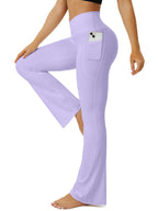 Fohofo Yoga Pants Women Flare Leggings For With Pockets - Lilac