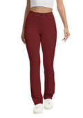 Vimpep Fleece Lined Work Pants Women Straight-Leg Winter Thermal With