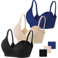 Vinfact 3 Pack for Breastfeeding Seamless V Neck Women's Pregnancy S,beige Nursing Bra
