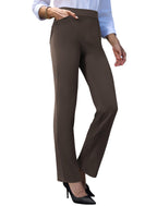 Keriffe Women's Stretchy Yoga Dress Pants Straight-Leg Work - Size Medium