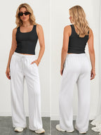 Athmile Women's Wide-Leg Sweatpants High-Waisted Baggy - Style 11