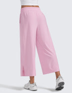 Women's Crz Yoga Lightweight Wide-Leg Crop Pants 25" Pink Peony