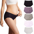 Mama Cotton Women's's Under The Bump Maternity Pregnancy Postpartum (color-multicolor-b 5 Pack, Size-l) Panties