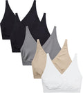 Suekaphin 5pack Breastfeeding Sleeping/sleep Pregnancy Women's's Seamless Bralette Wirefree,small,sort-d Nursing Bra