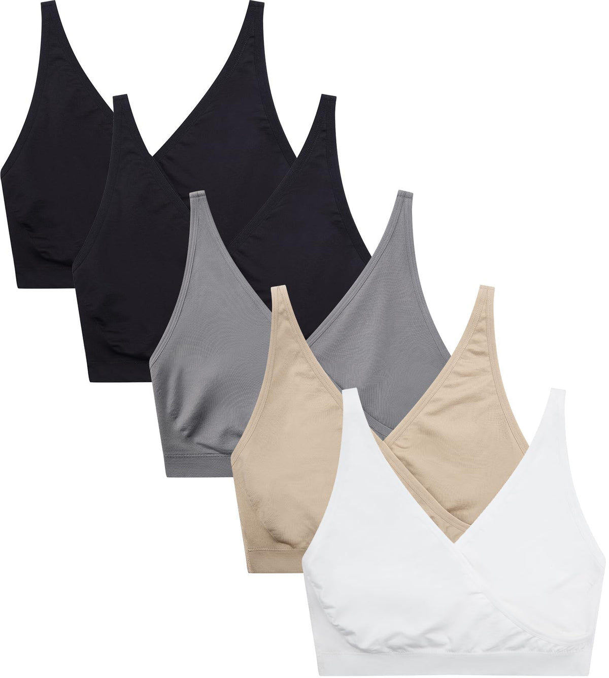 Suekaphin 5pack Breastfeeding Sleeping/sleep Pregnancy Women's's Seamless Bralette Wirefree,small,sort-d Nursing Bra