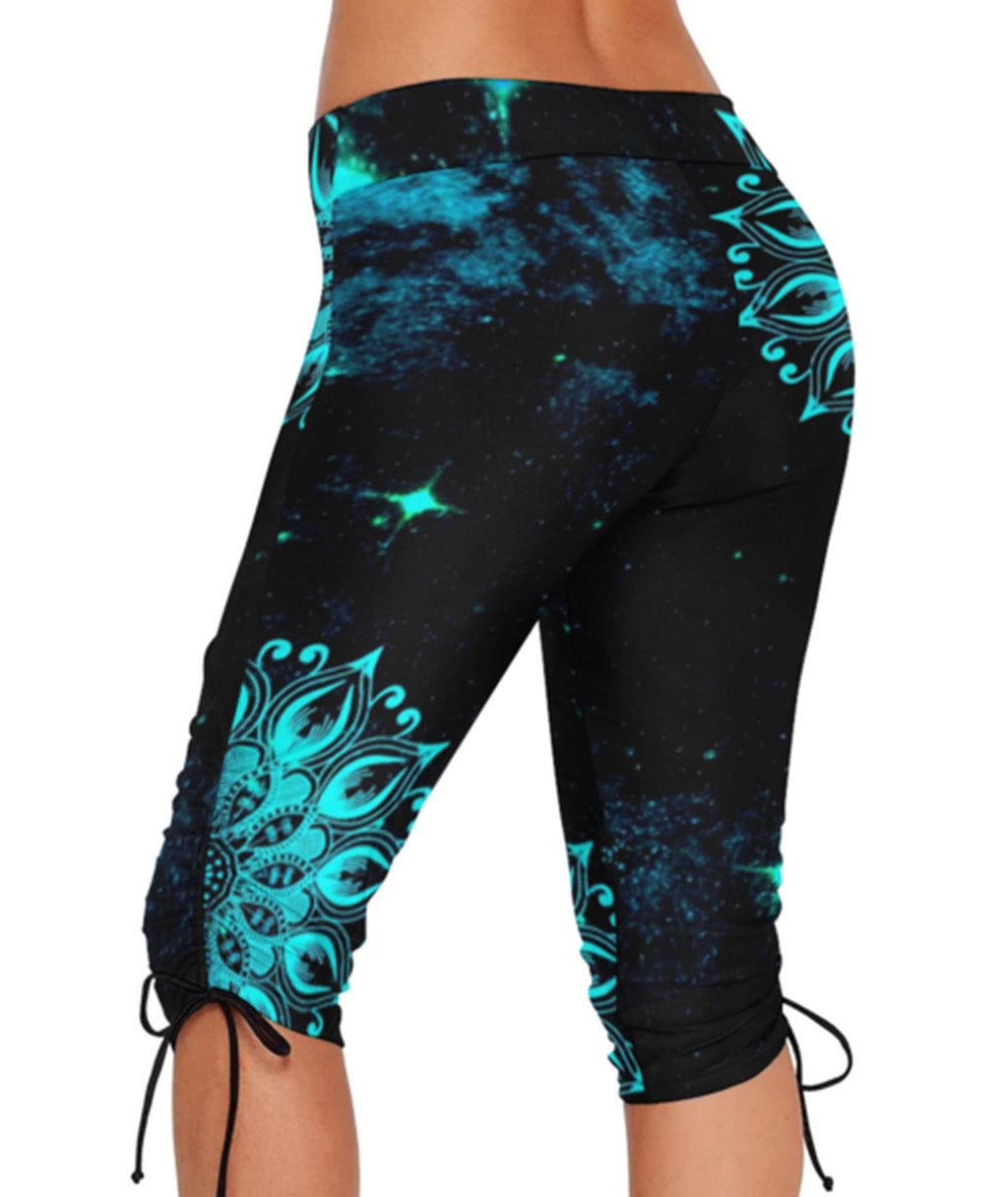Urchics Women's Plus-Size Rash Guard Capris Long Swim - Style 9