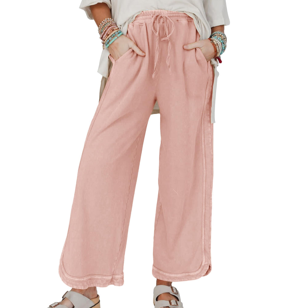 Hixiaohe Women's Casual Wide-Leg Sweatpants High-Waist - Style 5
