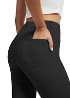 Vimpep Yoga Pants Women Straight-Leg With Pockets High-Waist - Black