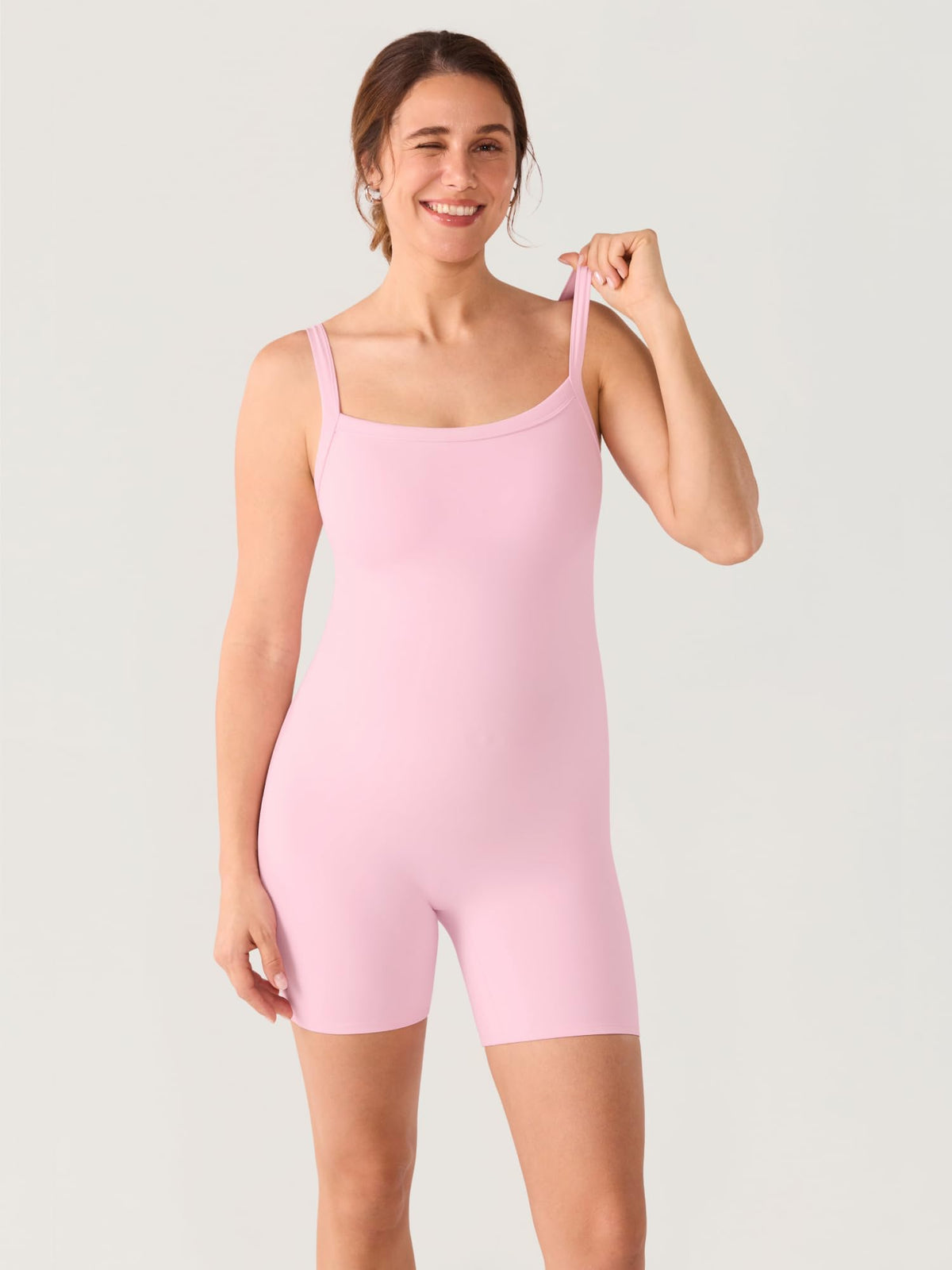 Women's Swimsuit Momanda Maternity Bodysuit Shorts 5.5" Sweet Pink