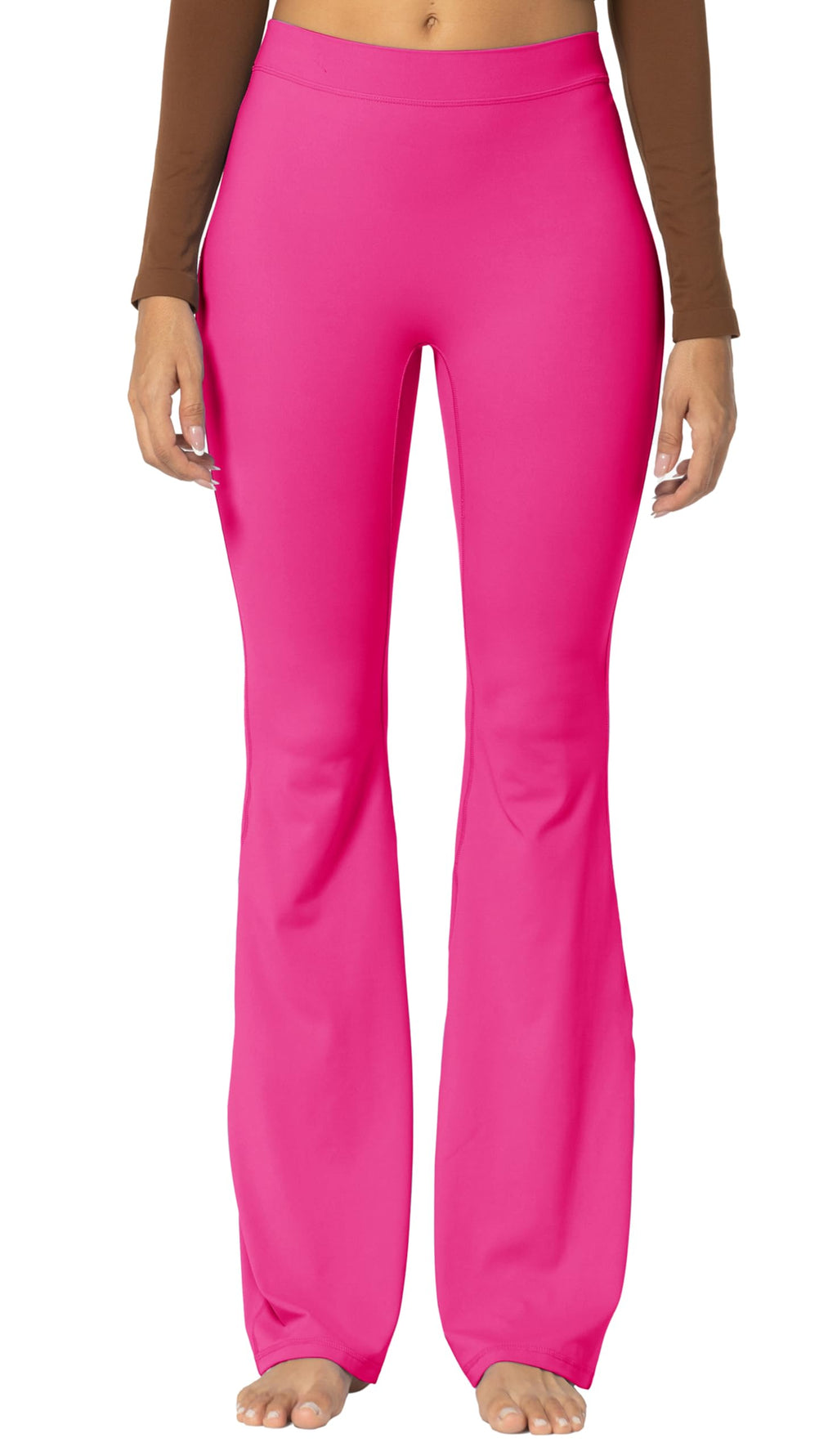 Sunzel Sunzfly Flare Leggings For Women No Front Seam - Hot Pink