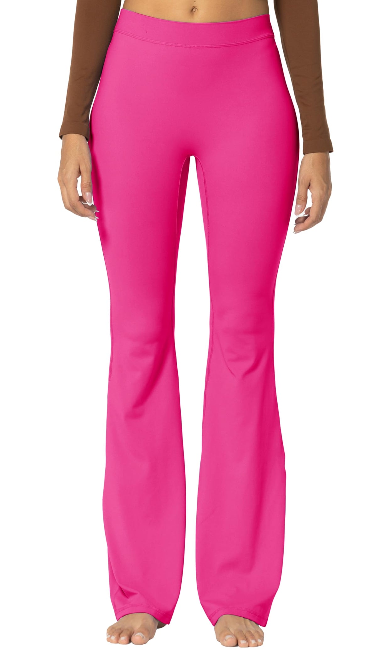 Sunzel Sunzfly Flare Leggings For Women No Front Seam - Hot Pink
