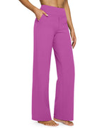 G4free Wide-Leg Yoga Pants For Women With Pockets Raspberry Purple L