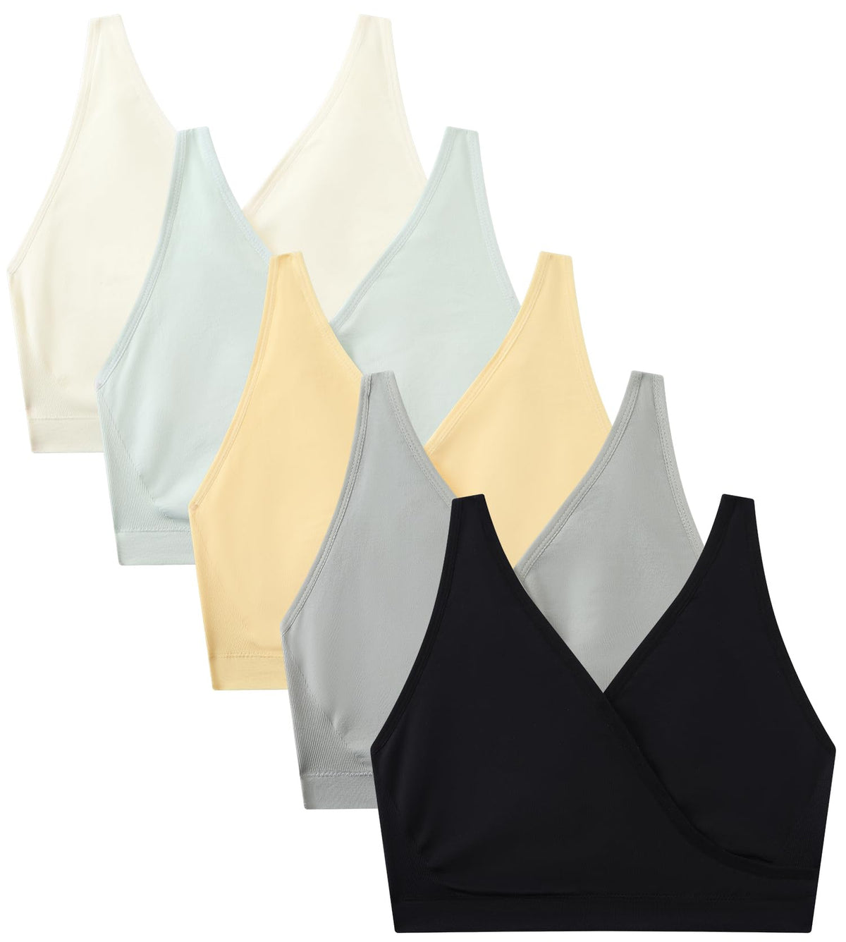 Suekaphin 5pack Breastfeeding Sleeping/sleep Pregnancy Women's's Seamless Bralette Wirefree,small,sort-c Nursing Bra