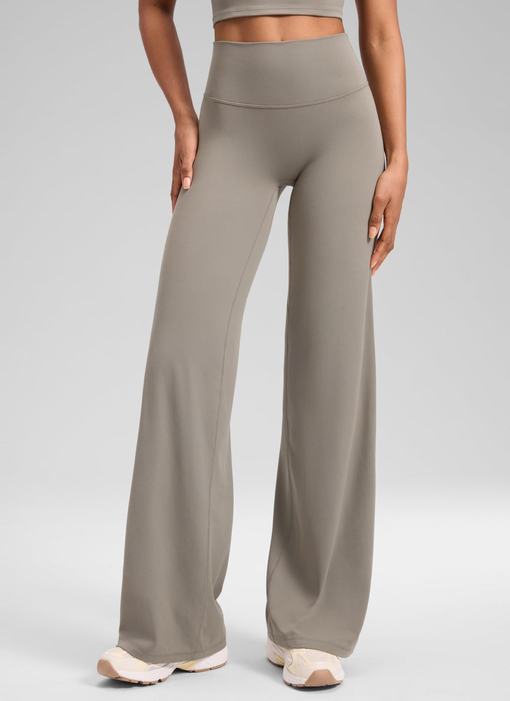 Women's Crz Yoga Softretch Wide-Leg Pants 28" Warm Ash Grey Medium