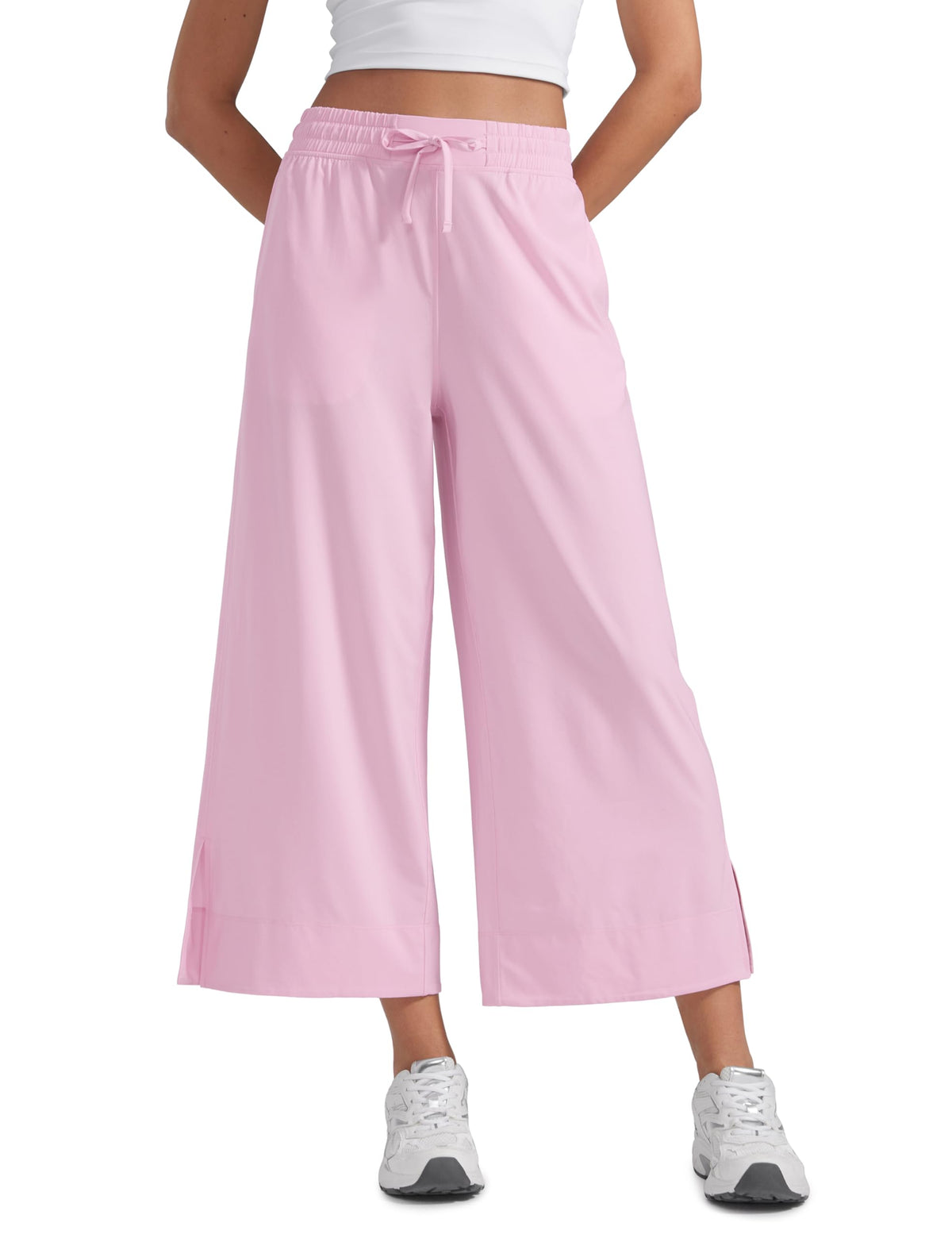 Women's Crz Yoga Lightweight Wide-Leg Crop Pants 25" Pink Peony Large