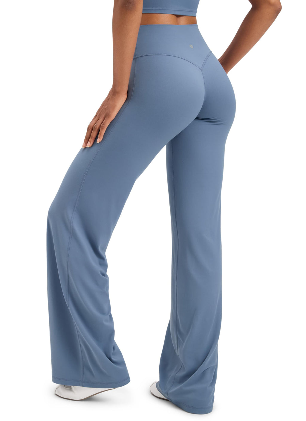 Women's Crz Yoga Softretch Wide-Leg Pants 28" Washed Denim Small