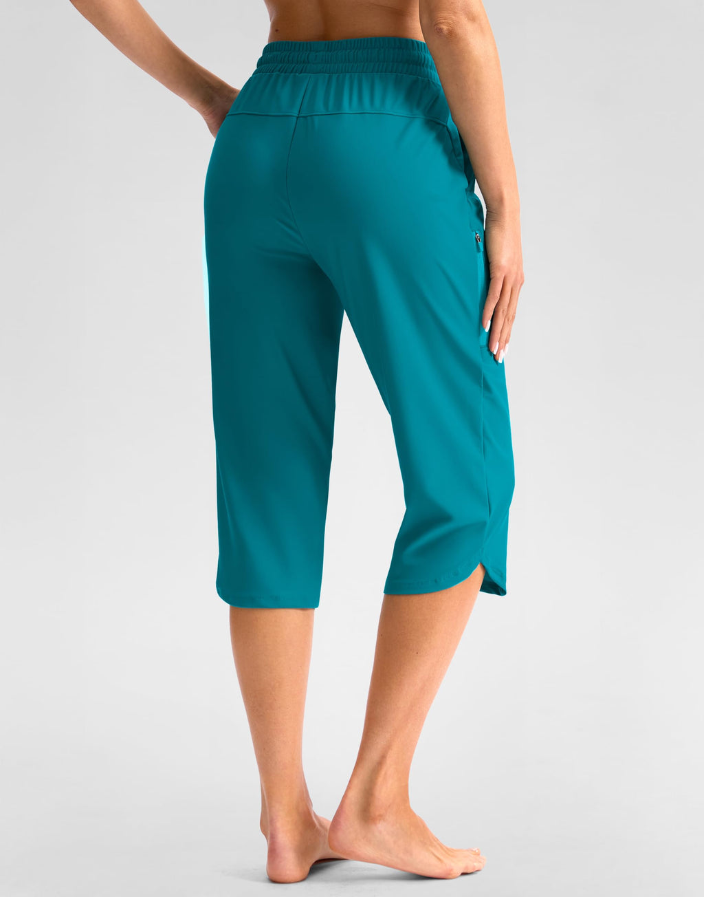 Viodia Women's 18" Plus-Size Modest Swim Capris Pants Lake Blue 3xl